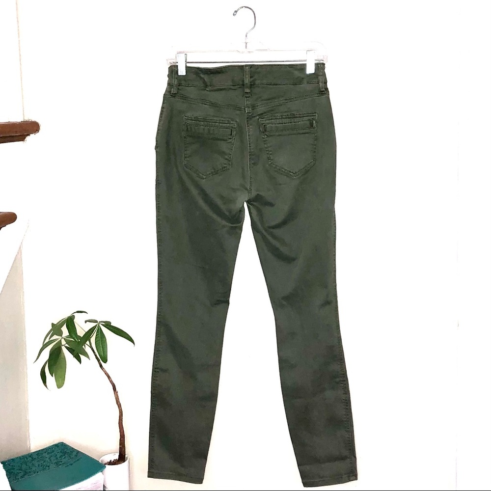 LOFT olive green skinny high rise jeans stretchy soft size 4 - Picture 3 of 7